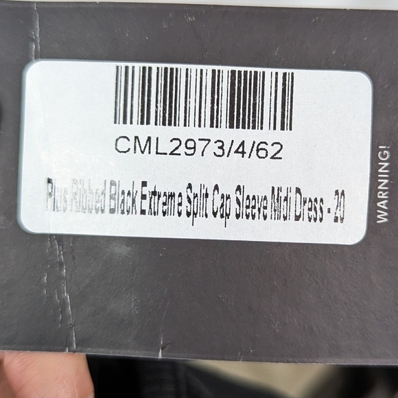 PrettyLittleThing NWT Ribbed Black Extreme Split Cap Sleeve Midi Dress Sz 16 - Picture 11 of 12